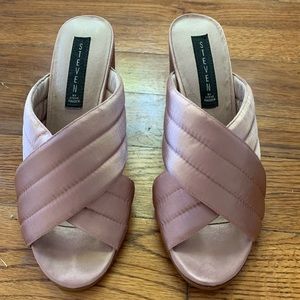 Steve Madden Pink Satin Mules